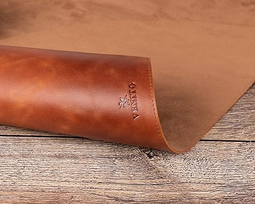 Vista 8 de Venito Tapete de escritorio de cuero prémium (36 x 19 pulgadas), tapete grande para mouse para accesorios de oficina en casa (marrón antiguo)