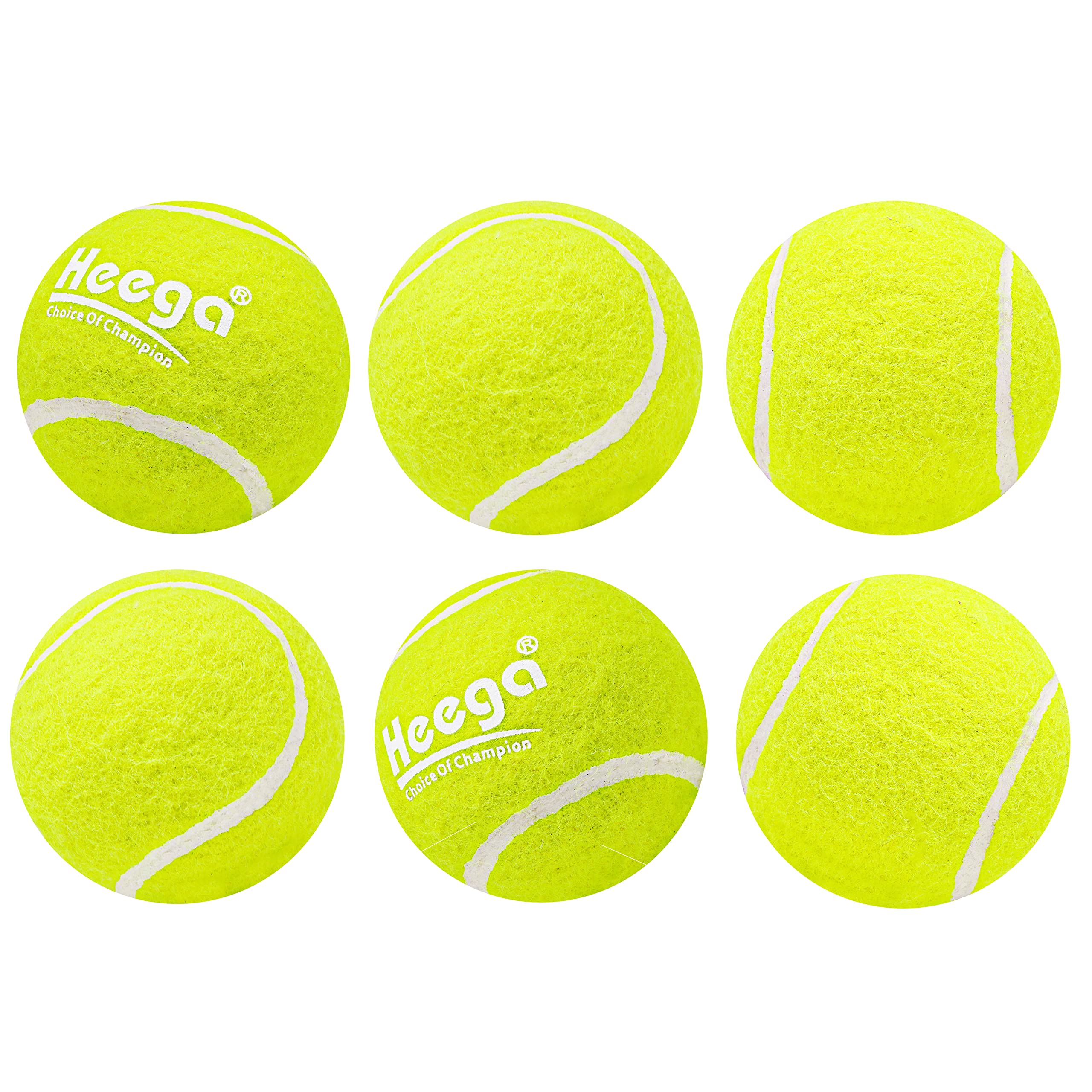 Heega™ Heavy Quality Pressurized Green Tennis Ball | High Jump | Cricket Tennis Ball | All Courts Balls | Highly Elasticity | More Durable | Good for Beginner Training Ball | Pack of 6 (B07VRLBH7F) Amazon Price History, Amazon Price Tracker