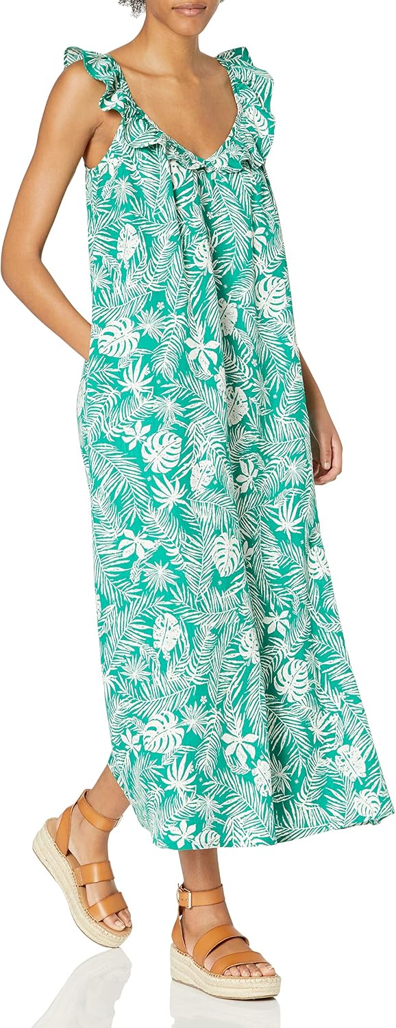 The Drop Women's @graceatwood Ruffle V-Neck Maxi Dress