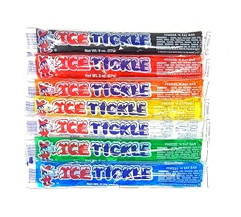 Ice Tickles Freeze N Eat Bars 2oz - 120 pcs Freezer Pops Jumbo Pop Ice Pack Cherry, Lemon Lime, Bubble Gum, Watermelon, Grape Assorted Ice Pops Box Flavor Ice Pops