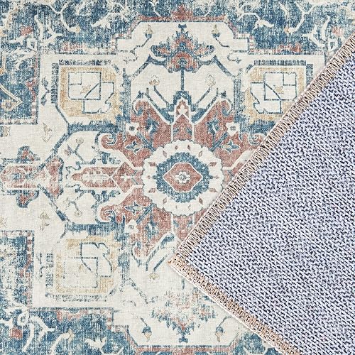 Miniatura 69 de jinchan Alfombra de Área 2x3 pies Alfombra Vintage de Entrada Lavable Bohemia Tapete Interior para Puerta Medallón Floral Tapete Pequeño para Puerta