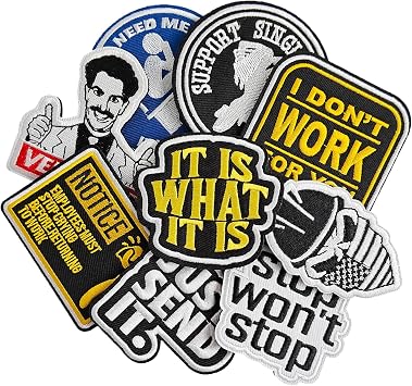 Funny Tactical Morale Patches Pack, Embroidered Hook&Loop Patches Set for Caps, Bags, Backpacks, Uniform, Vest and Tactical Gears, Style 7