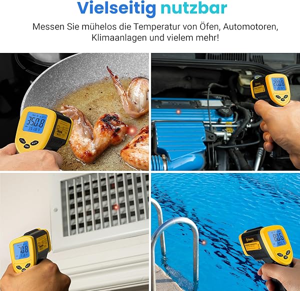 Etekcity Infrarot Thermometer -50 bis +610°C, Digital IR Pyrometer berührungslos Temperaturmessgerät, LCD Beleuchtung (Nicht für Menschen) für Kochen/Pizza Oven/Gefrierschrank/Industrie - 3