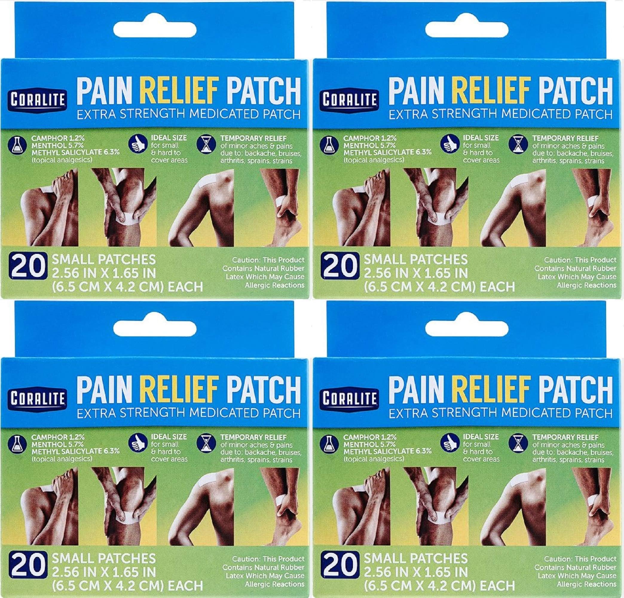 Coralite Pain Relief Patches for Minor Muscle & Joint Aches, 4-pk (Total 80 Patches)