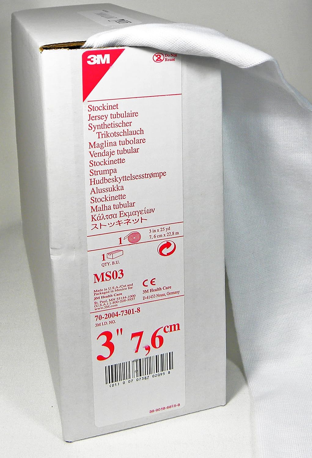 3M Synthetic Cast Stockinet, 3" x 25 Yd., 1/Ea, 3MMS03