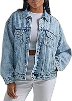 Wrangler Women's Relaxed Fit Girlfriend Denim Jacket - Eco-Friendly Recycled Cotton, Oversized Style for Layering
