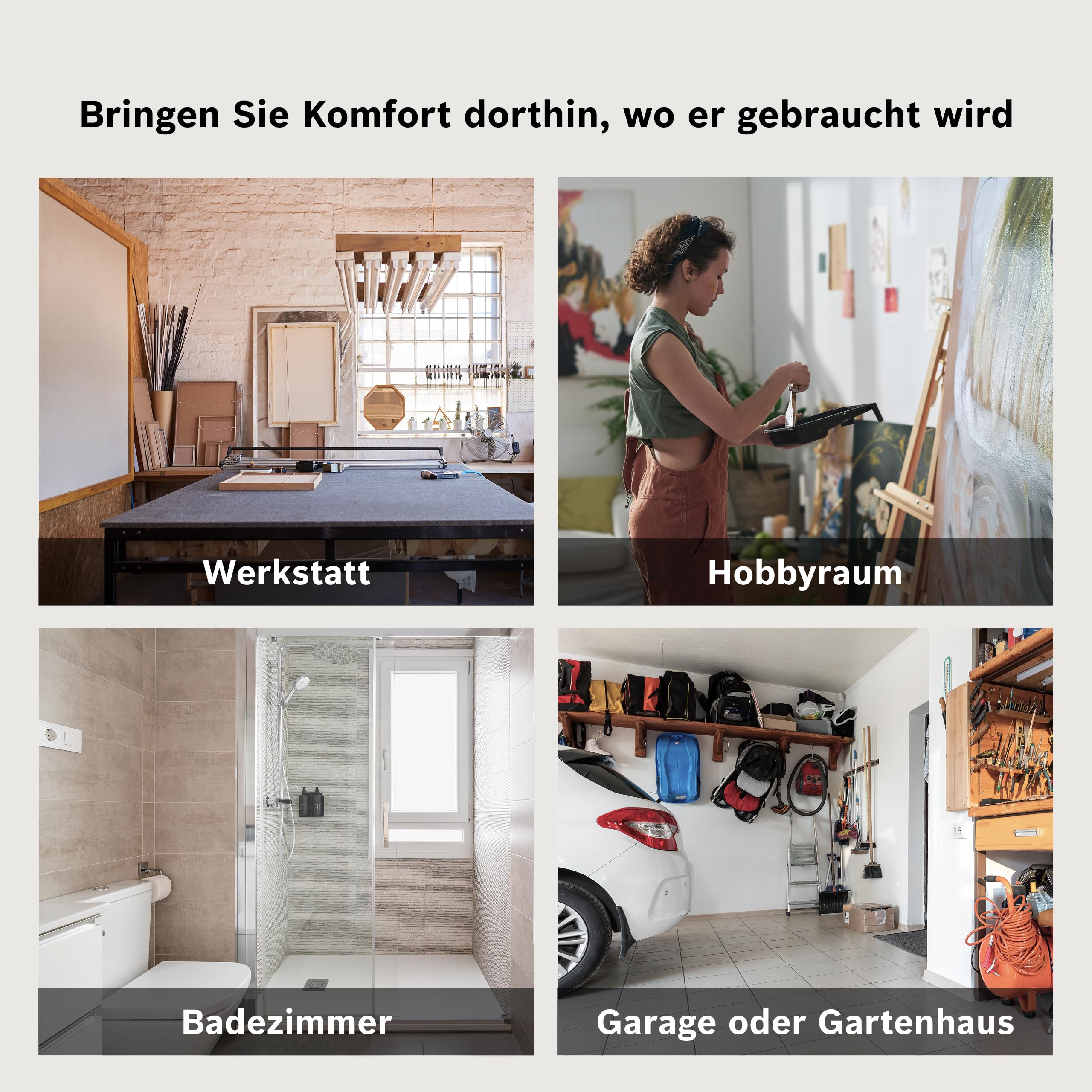 Bosch Heat Convector 4000-5 Elektrischer Konvektor, 500 W | Für Räume bis ca. 5 m², Elektroheizung mit Elektronischem Regler, LED-Anzeige, Wochenprogramm und Spritzwasserschutz