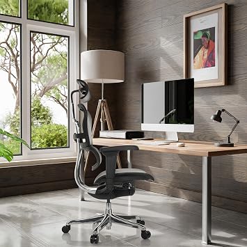 hjh OFFICE Ergohuman Ultra GEN2 Ergonomic Office Chair with Flexible Lumbar Support Mesh Cover Black