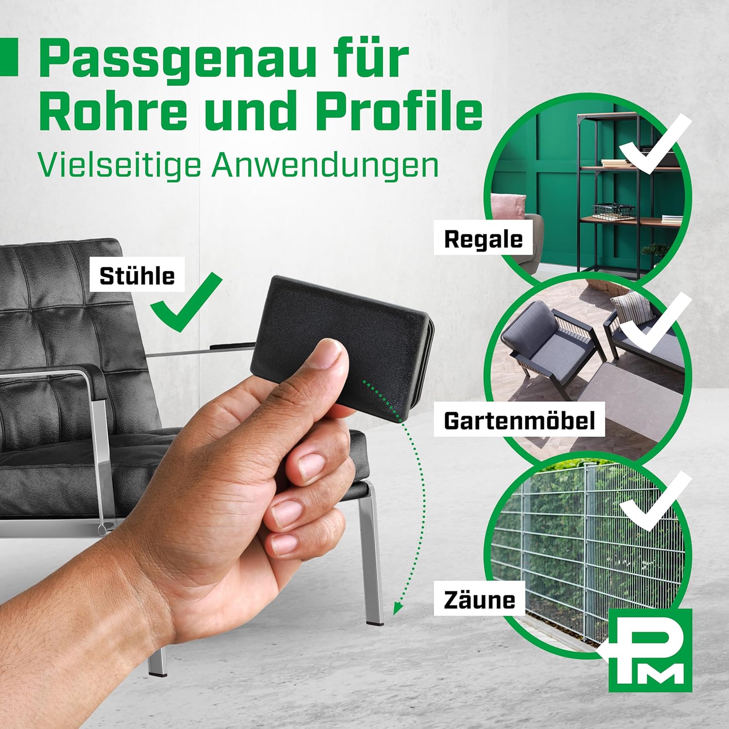 Lamellar Plugs, Rectangular, 30 x 15 mm, Made of PE, Pack of 4. Spark Erosion Structure, Pipe Plugs for Aluminium Profile, Post Cap, End Cap, Cover Plug, Pipe Cover