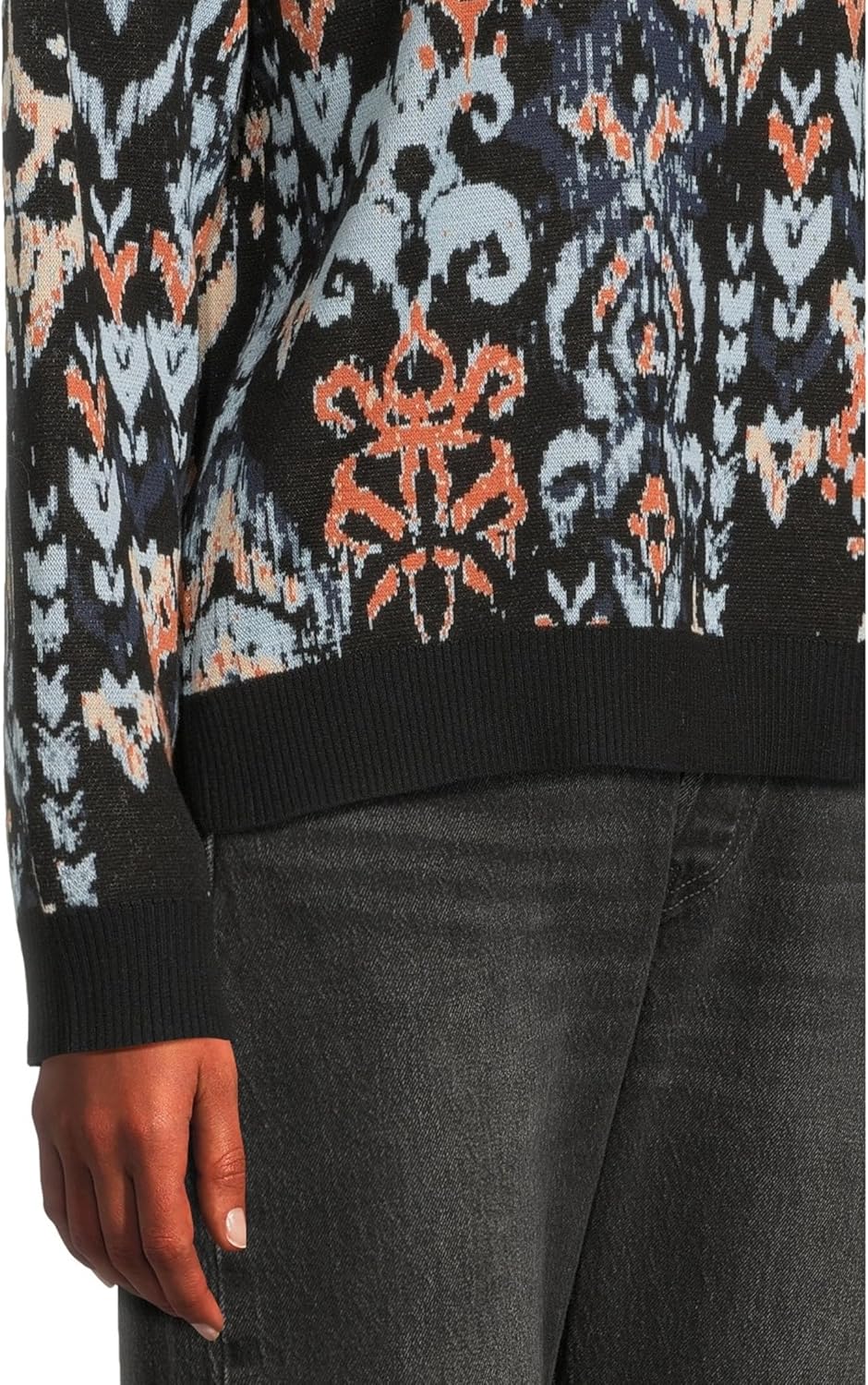 Liverpool Womens Long Sleeve Crew Neck Dropped Shoulder Jacquard Sweater - Image 4