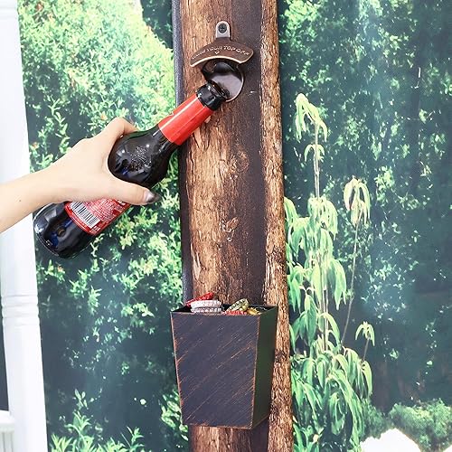 Miniatura 2 de Abridor de botellas de cobre antiguo para montaje en pared, con tornillo, antiguo (3 paquetes)