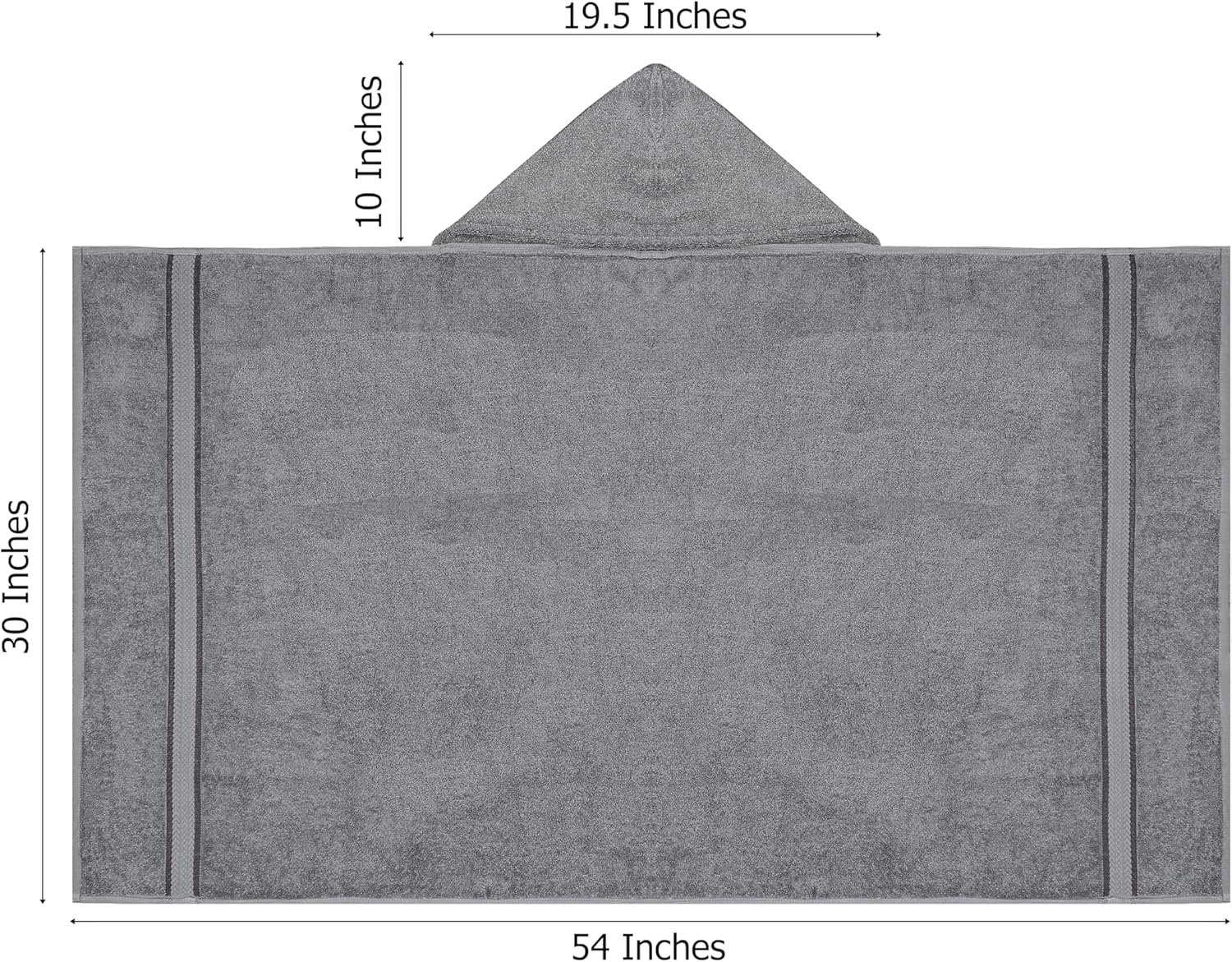 ORIGINAL KIDS Hooded Bath Towel Wrap - 2 Pack - Ultra Soft 100% Cotton Terry Large Oversized Hooded Kids Towel - Shower Pool Beach - 579 GSM Absorbent Quick Dry Plush Gift - 30 x 54 - Charcoal
