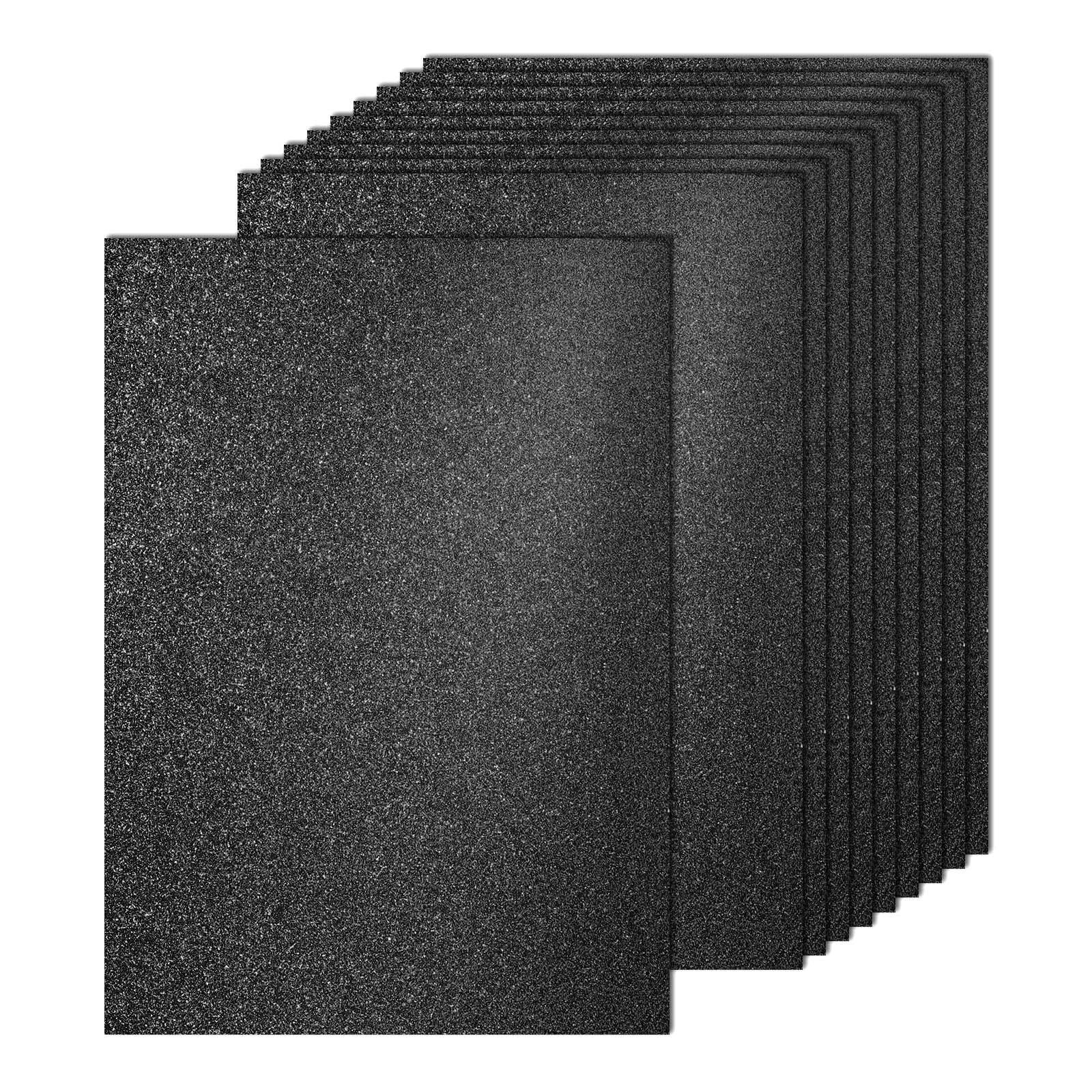 PATIKIL 60Sheets Black Glitter Cardstock, 8.3x11.7 in A4 Glitter Paper Card Stock Shiny Scrapbook 250gsm Sparkly Paper Large Shimmer for Crafts Scrapbook DIY Art Wedding Party