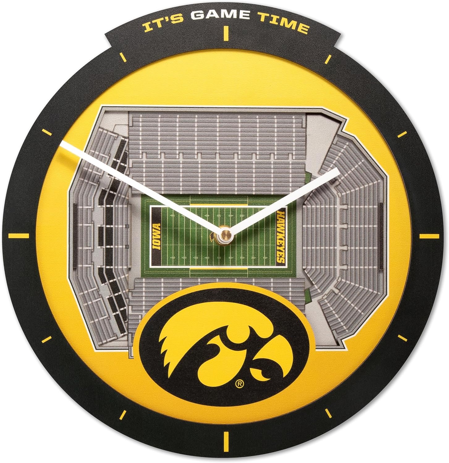 YouTheFan NCAA Iowa Hawkeyes 3D StadiumView Clock