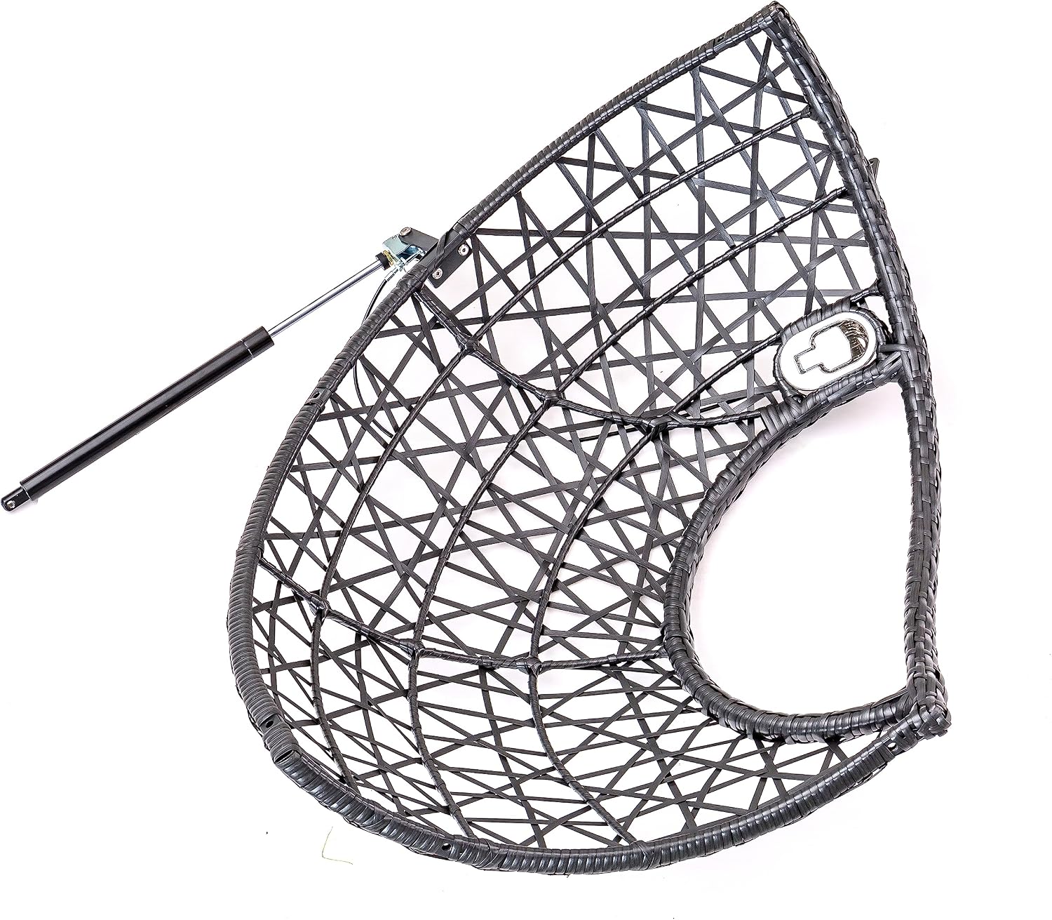 GOWE Patio PE Rattan Swing Chair with Stand and Leg Rest for Balcony, Courtyard