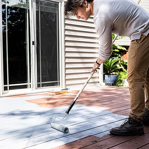 Miniatura 9 de Ames Safe-T-Deck - Pintura exterior de fórmula granulada, pintura blanca de 1 galón, ideal para porches, patios, terrazas, pasarelas y más,