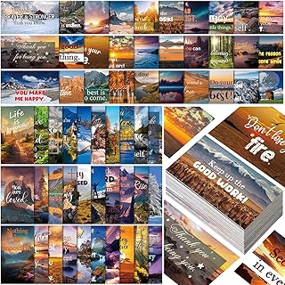 300 Affirmation Cards for Women Encouragement Cards Inspirational Cards Positive Affirmations Cards Mini Inspirational Quote Cards Motivational Cards (Scenery Style)