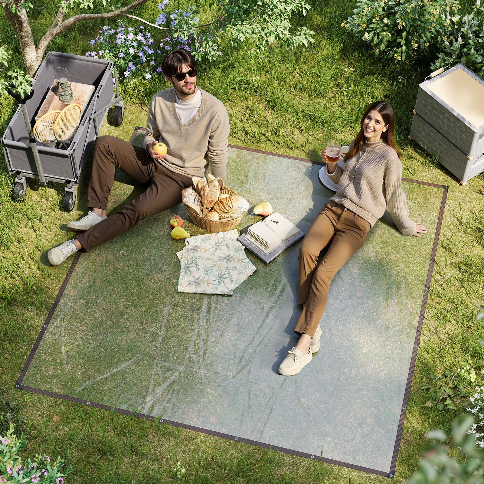 Laneetal Bâche Imperméable Transparente Anti-UV 3x6m