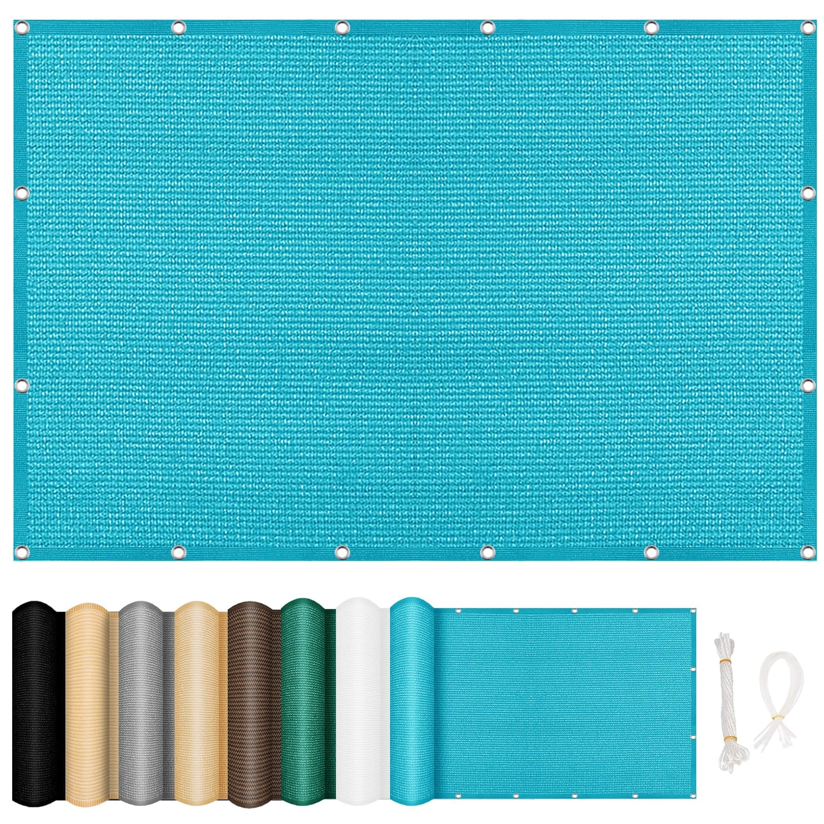 Taud soleil rectangulaire en maille respirante bleu ciel de 1.2x7 mètres