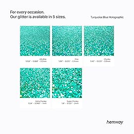 Hemway Biodegradable Glitter Eco Friendly - 100g/3.5oz Bio Cosmetic Safe Sparkle Vegan for Face Eyeshadow Body Hair Festival Makeup Craft - Chunky (1/40 0.025 0.6mm) - Turquoise Blue Holographic