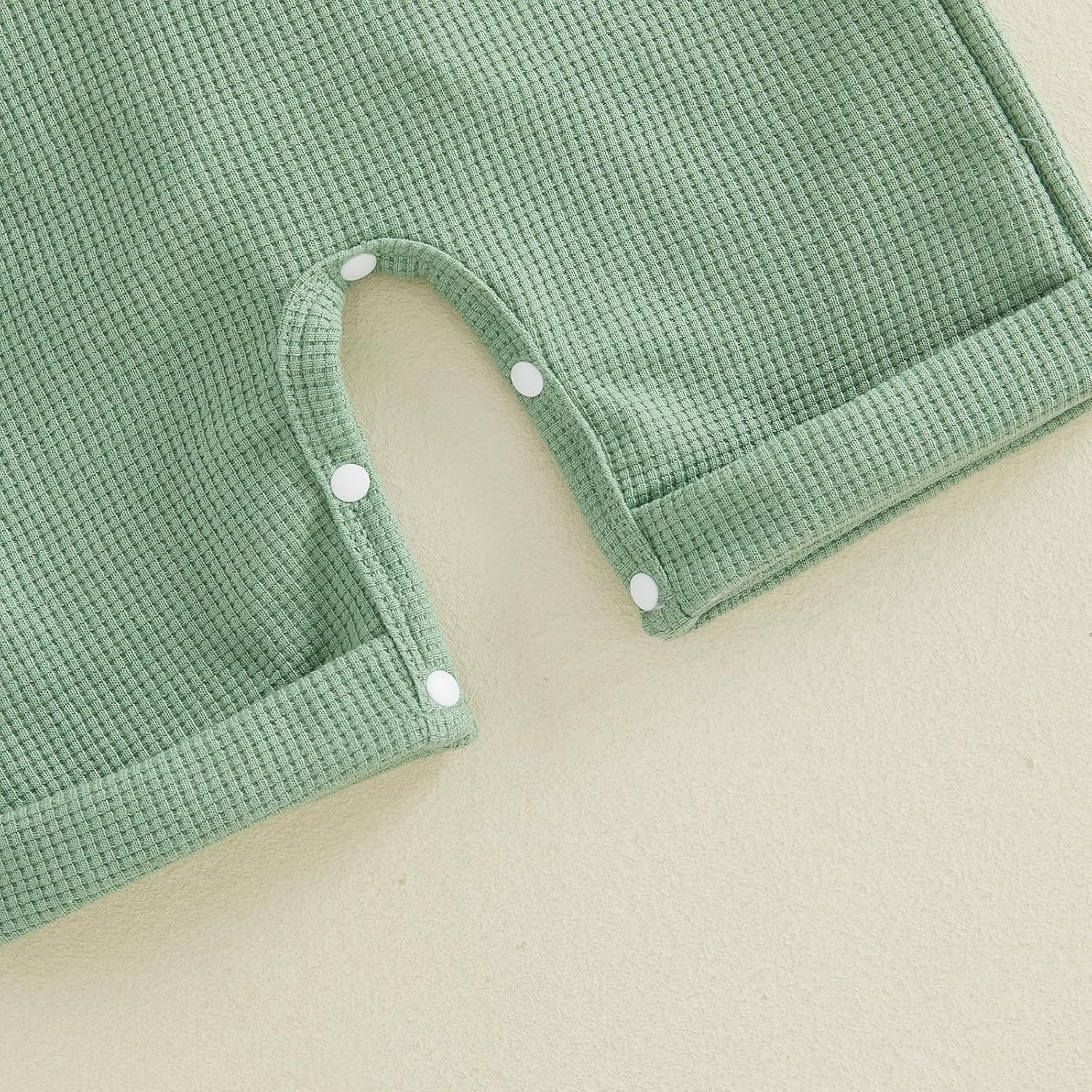 Newborn Baby Boy Clothes Summer Outfit Solid Color Short Sleeve Romper Waffle Suspender Shorts Overall Set 3Pcs - Image 7