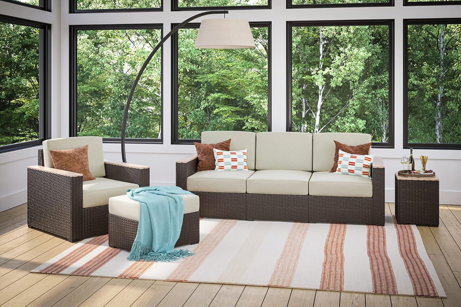 Homestyles 6800-3119-T 4-Piece Outdoor Set, Beige : Home & Kitchen