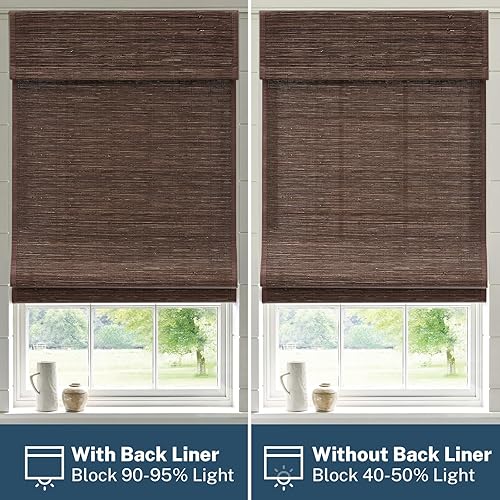 Miniatura 4 de Persianas romanas personalizadas sin cordones para ventanas, tratamientos de ventanas, persianas romanas de tela natural, persianas con filtro de