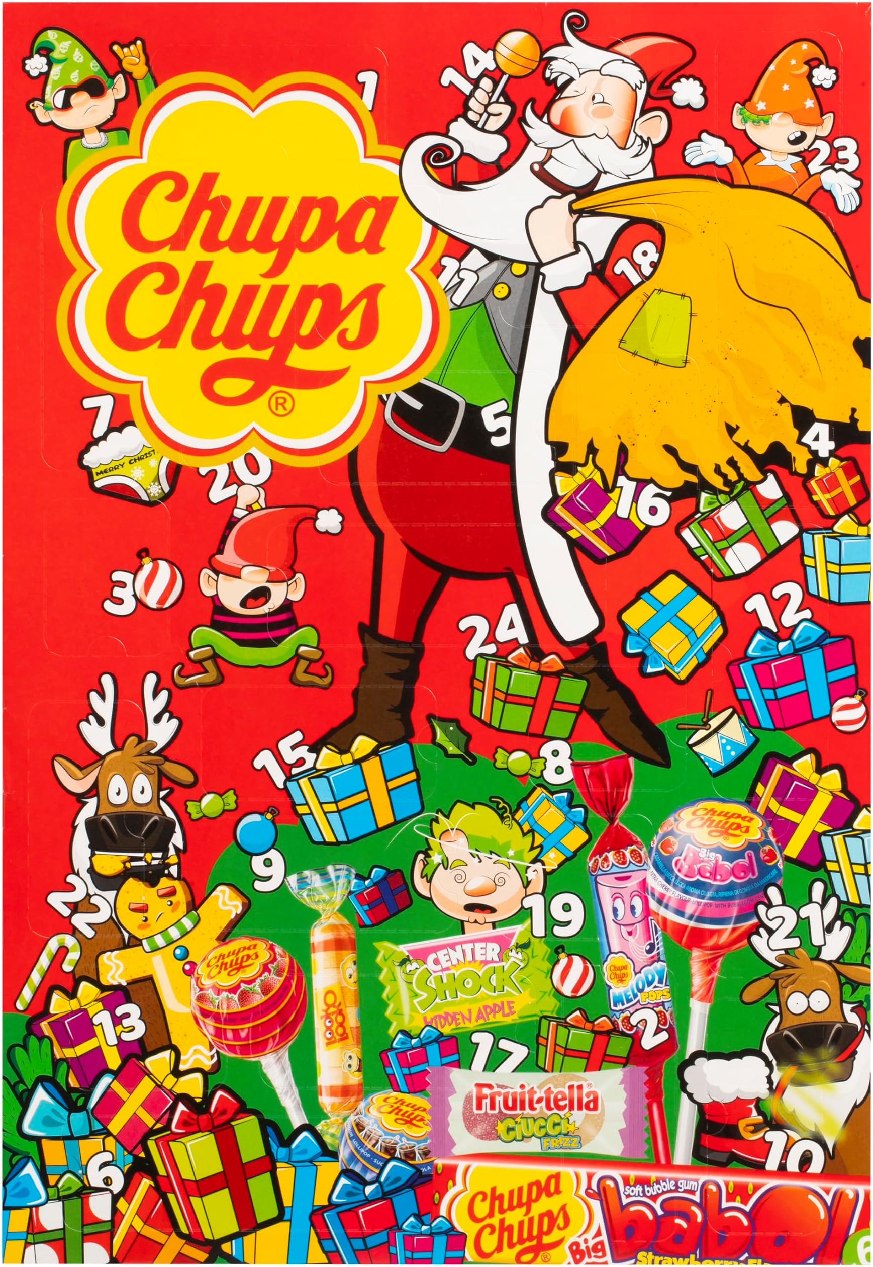 Chupa Chups Festive Christmas Delight - Sweet Assortment Advent Calendar - 210 g Box