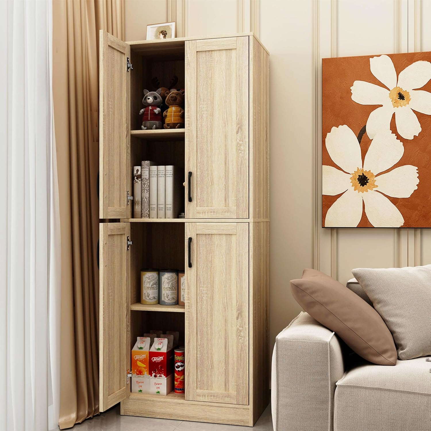 Light Wood Cabinet for Living Room and Kitchen