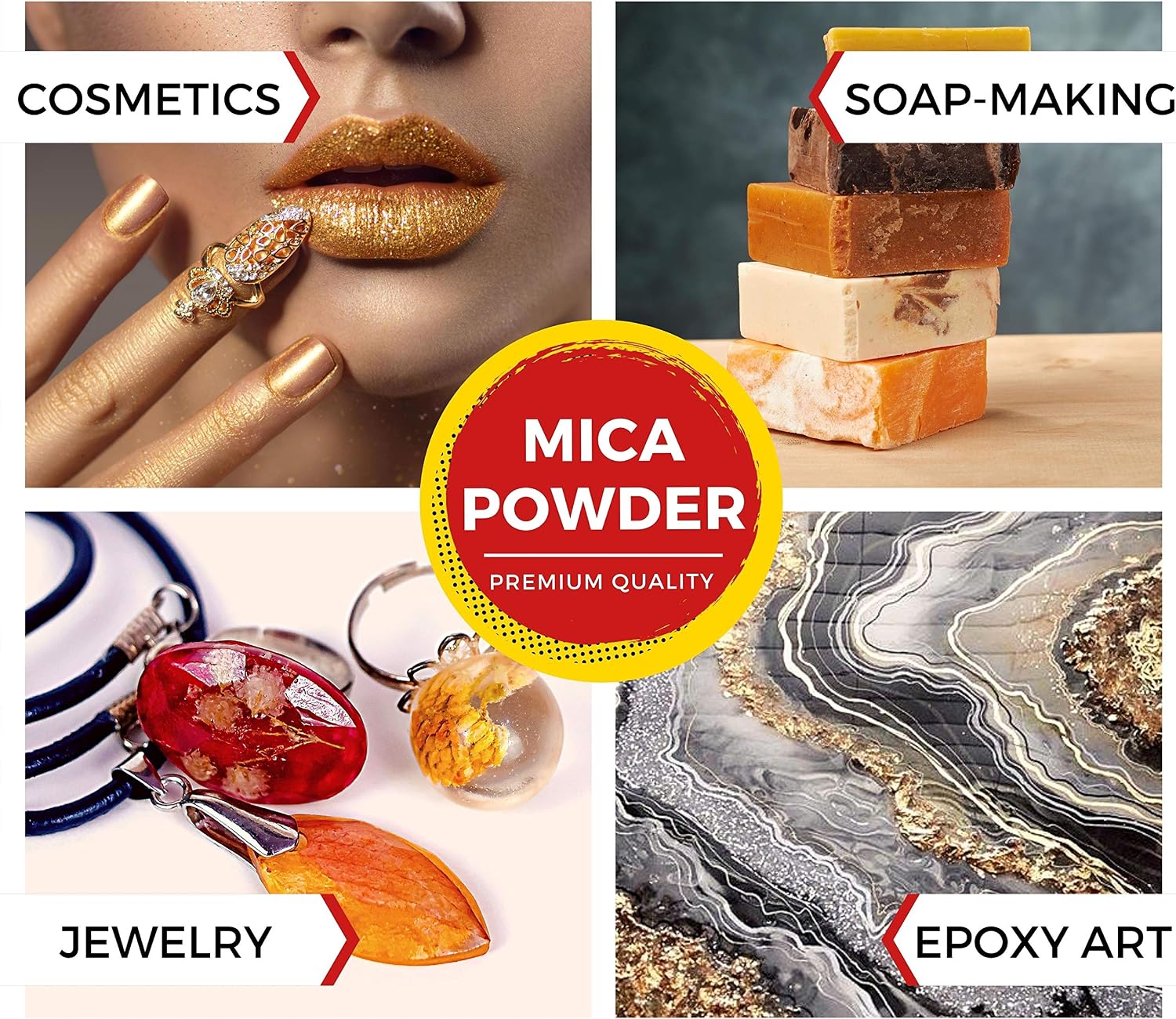 Midnight Black Mica Pigment Powder from CRAFTSOURCE - 50 g - Epoxy Resin Dye, Soap Making, Slime & Bath Bomb Colorant, Cosmetic Grade for Lip Gloss & Makeup (Midnight Black)