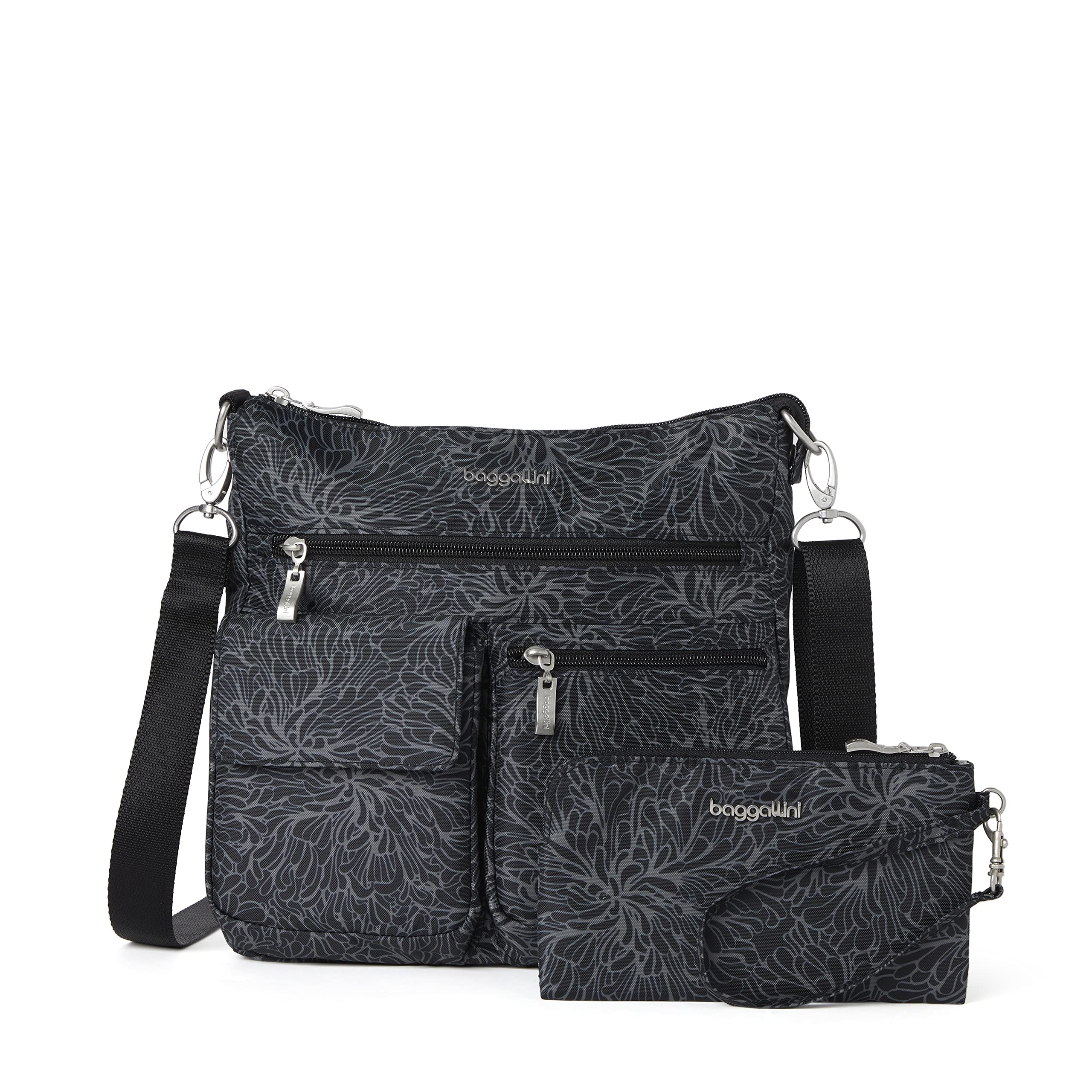 Baggallini Women's Modern Everywhere Slim Crossbody, Midnight Blossom, One Size