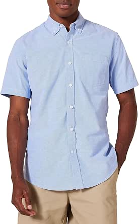 Men's Short-Sleeve Oxford Shirt with Pocket