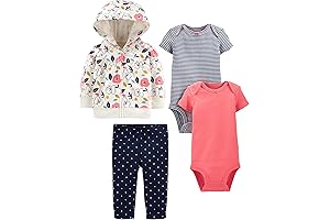 Baby Girls' 4-Piece Bodysuit Set