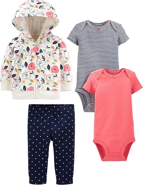 Simple Joys by Carter's baby-girls 4-Piece Jacket, Pant, and Bodysuit SetLayette Set