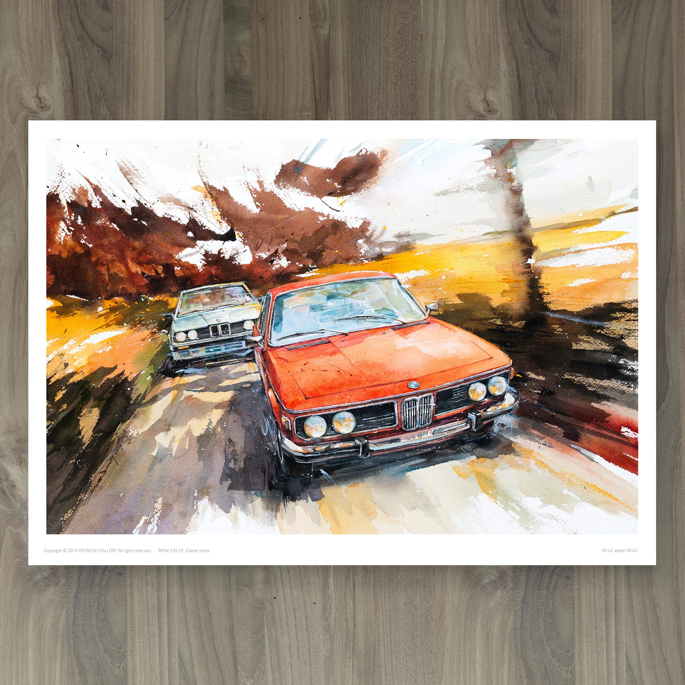 Amazon.com: MINSEOK Watercolor Car Posters Room Decor - Premium A3