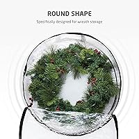 Vista 3 de ZOBER Paquete de 2 contenedores de almacenamiento de coronas de Navidad de 24 pulgadas, bolsa de corona para coronas artificiales, bolsa
