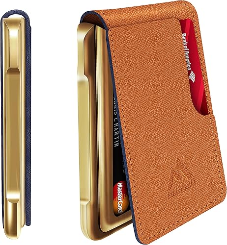 MURADIN Billetera táctica plegable para hombre, de metal, bloqueo RFID, de aluminio, para tarjetas de dinero, regalos para hombres
