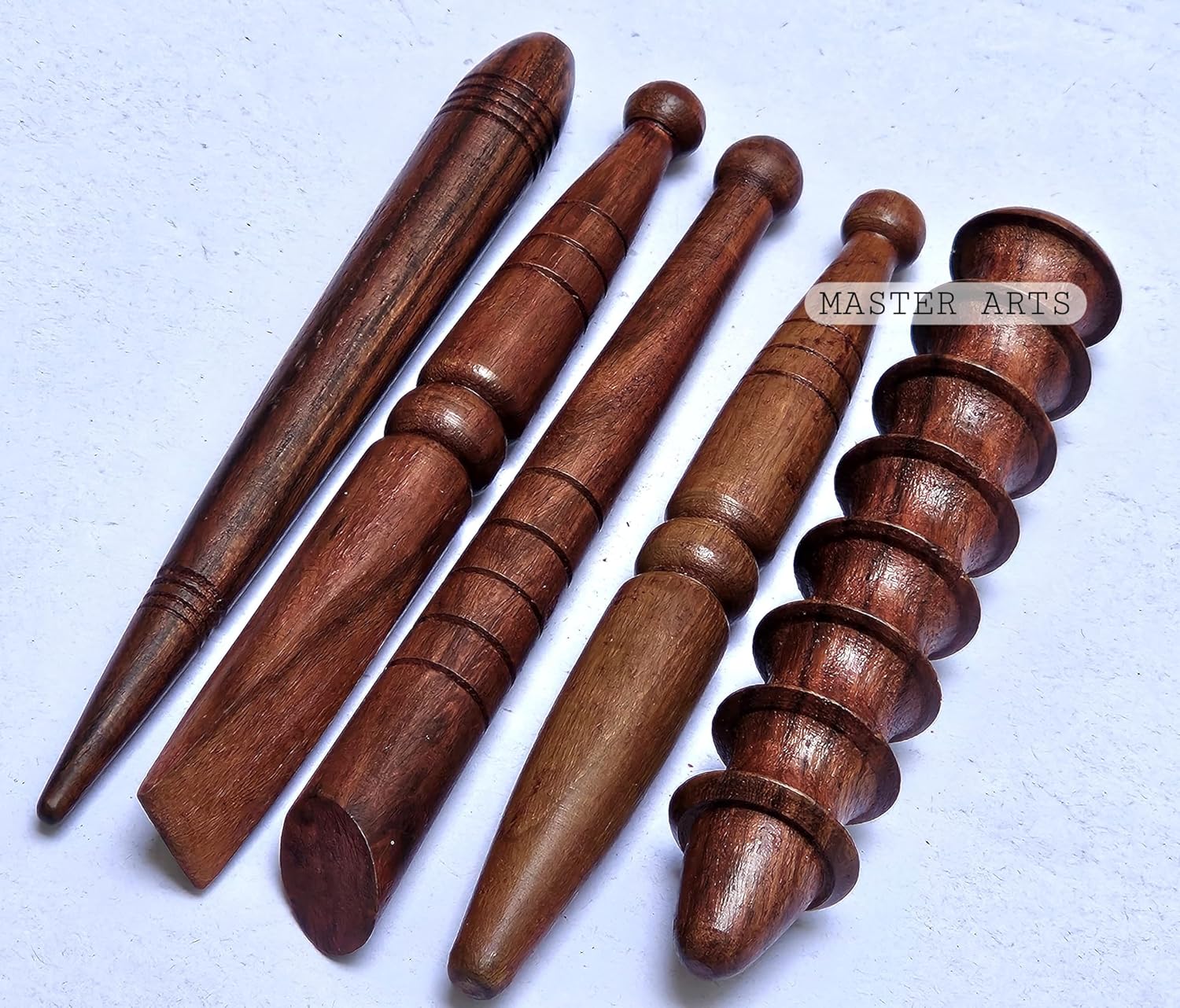 Masterarts Wooden Acupressure THAI Hand Roller Foot Finger Manual Massager, Jimmy In Pure Shisham Wood, Pack of 5 pcs Masterarts Wooden Acupressure THAI Hand Roller Foot Finger Manual Massager, Jimmy In Pure Shisham Wood, Pack of 5 pcs