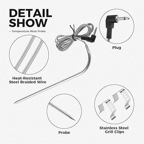 Miniatura 4 de MOOTVGOO Kit de controlador de termostato digital de repuesto para parrilla de pellets de madera Pit BOSS, serie ClassicAustin XL, viene con sondas