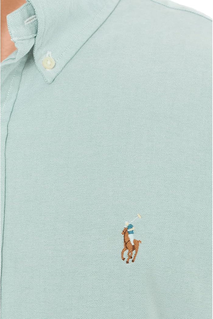 Мужская рубашка Polo Ralph Lauren Classic Fit Oxford, цвет: Зелёный — фото 5