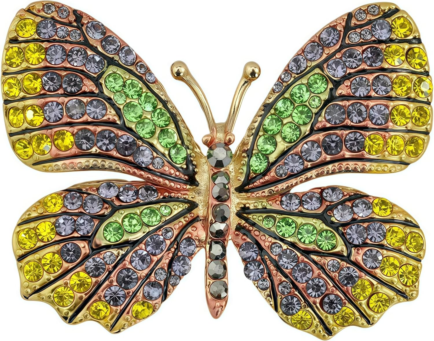 6PCS Multicolor butterfly brooch pins for women fashion butterfly brooches Lapel pins set Crystal Rhinestone Ladies Gorgeous Butterfly Brooch for Bride, Prom, Bridal - Image 4