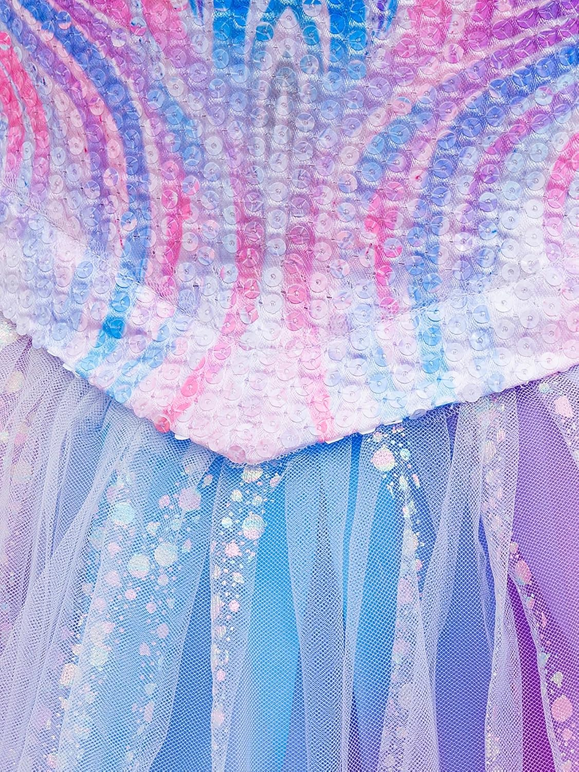 Xefenki New Glinda Costume Dress for Girls Halloween Cosplay Outfits with Crown Magic Wand Gloves and Handbag - Image 4