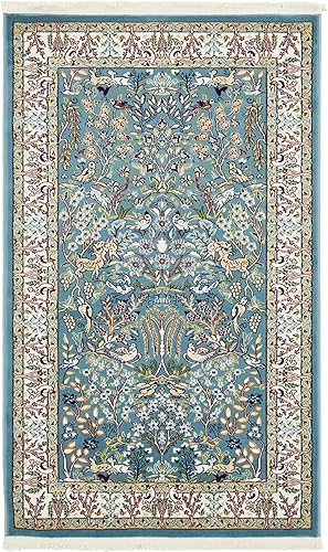 Vista 45 de Unique Loom Colección Narenj - Alfombra de área - Bristol (7' 10" x 10' Rectángulo, Azul/Beige)