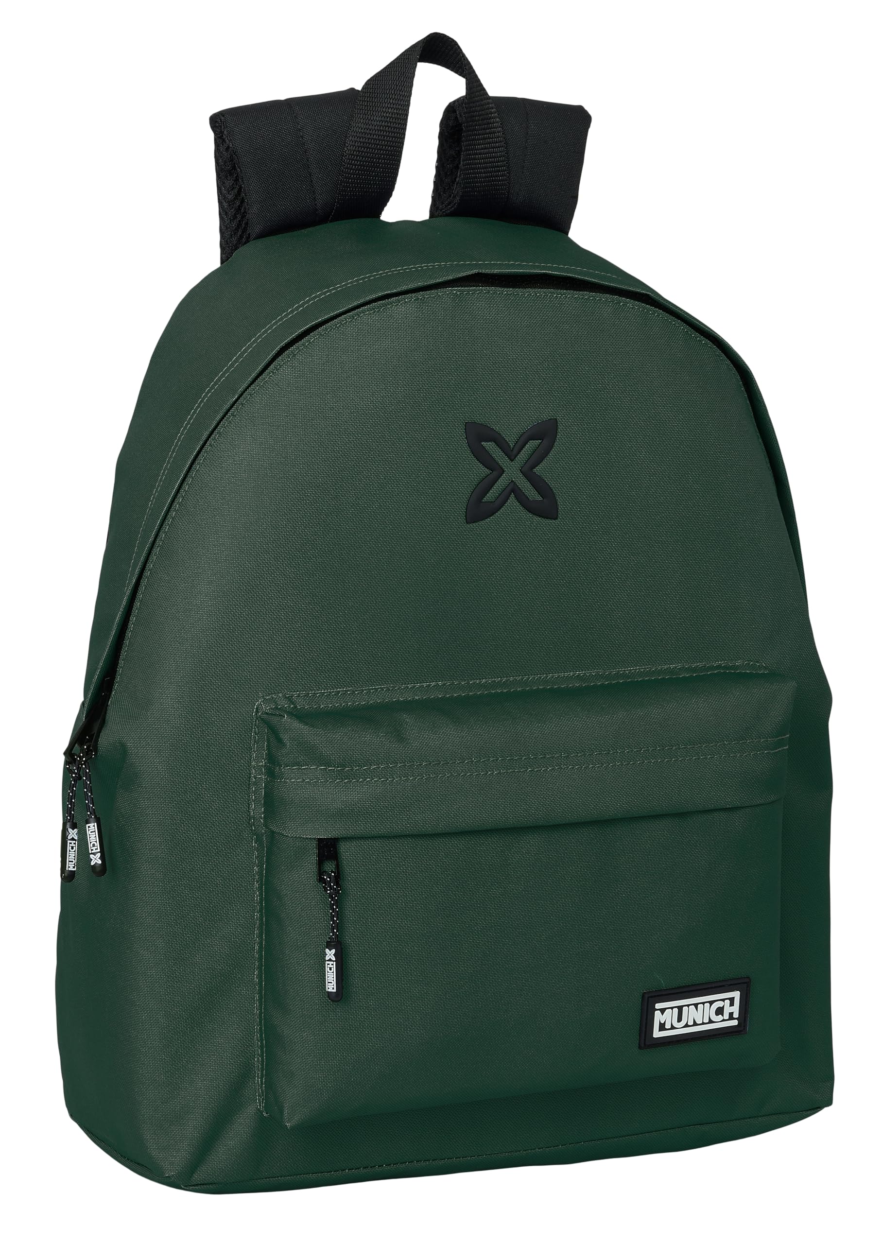 safta Munich Basic Daypack for Children, Quality and Maximum Resistance, Comfortable and Versatile, 33 x 15 x 42 cm, Green, Estándar, Casual, Green, Estándar, Casual