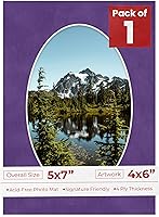Vista 75 de Tapete de 5 x 7 para fotos de 4 x 6 pulgadas, con apertura de tablero ovalado verde Honeydew precortado, sin ácidos, mate para proteger tus