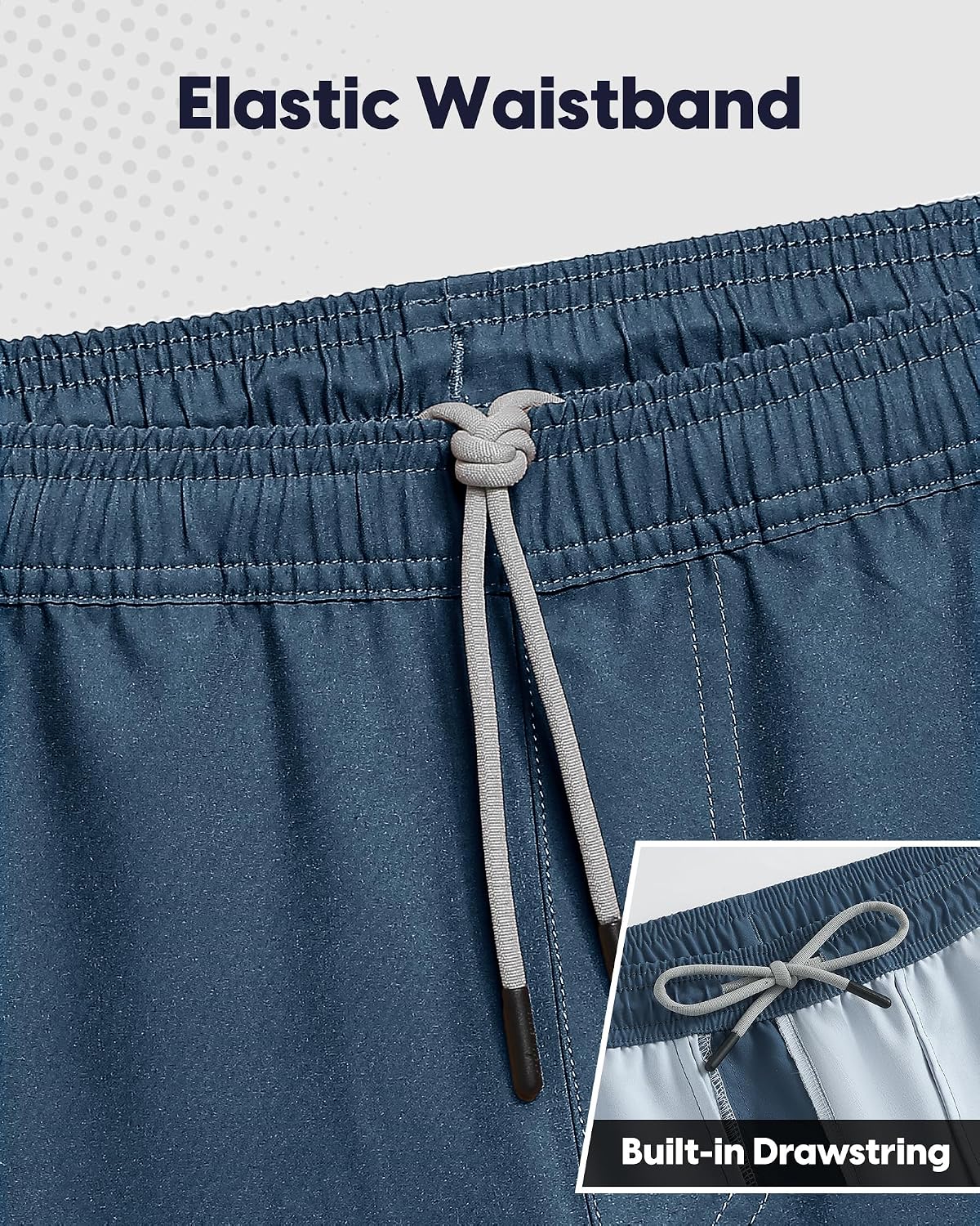 maamgic Men's Gym Running Shorts 7 Inch Quick Dry Athletic Workout Shorts with Zipper Pockets No Liner