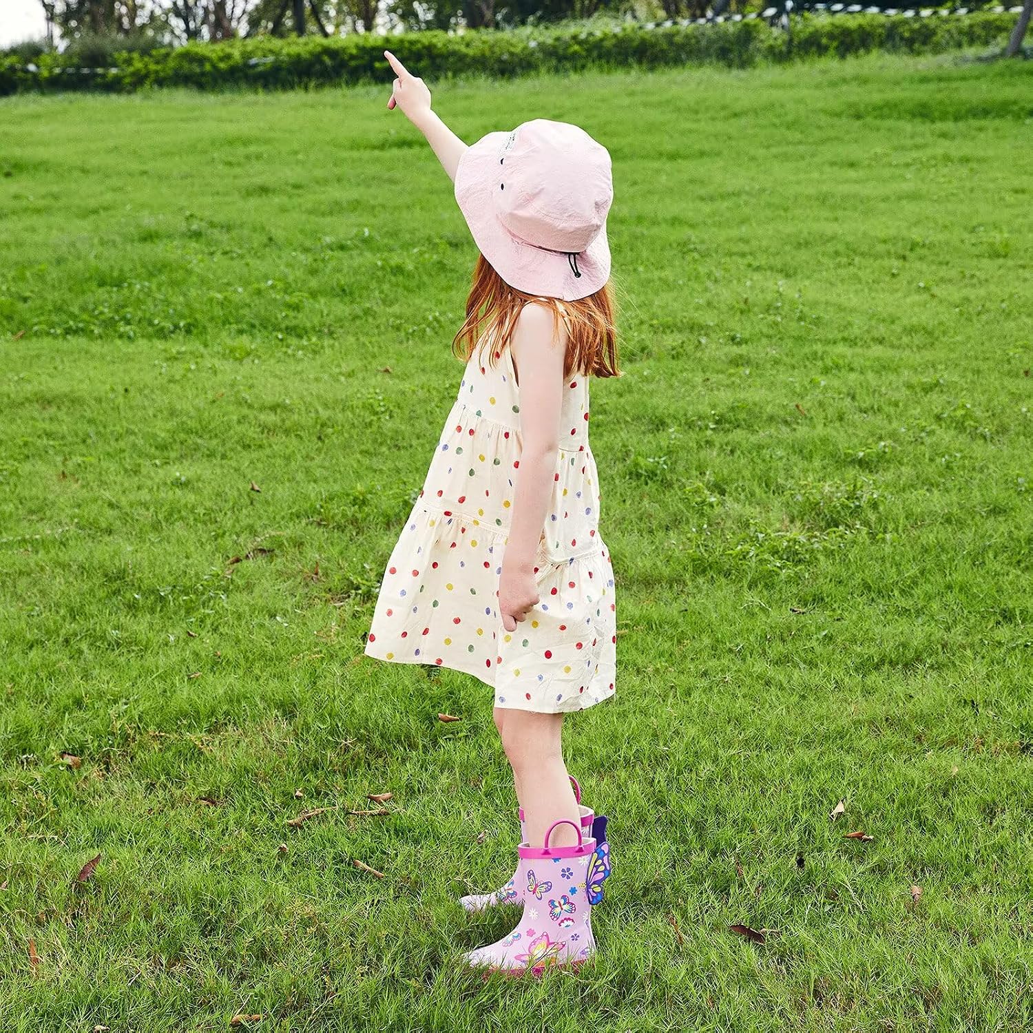 EUXTERPA Toddler Rain Boots for Boys Girls Waterproof Kids Printed Rubber Boots with Easy On Handles
