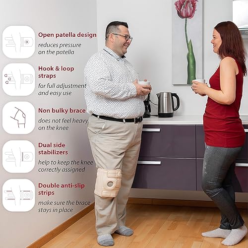 Vista 36 de KARM Rodillera de talla grande para mujeres y hombres, talla grande, soporte de rodilla ajustable para desgarro de menisco, dolor de artritis, Negro