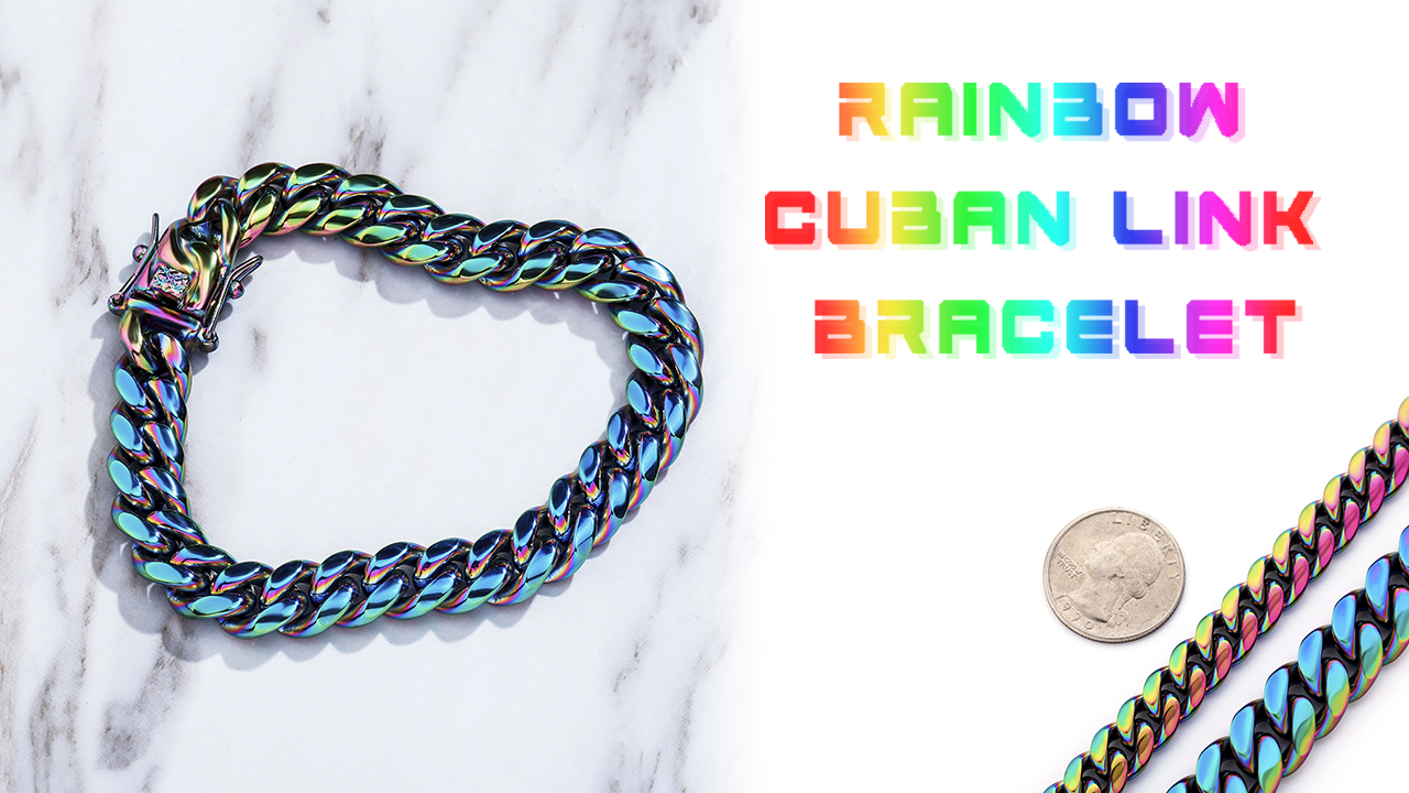 Pulsera de acero inoxidable estilo cubano unisex miniatura 7
