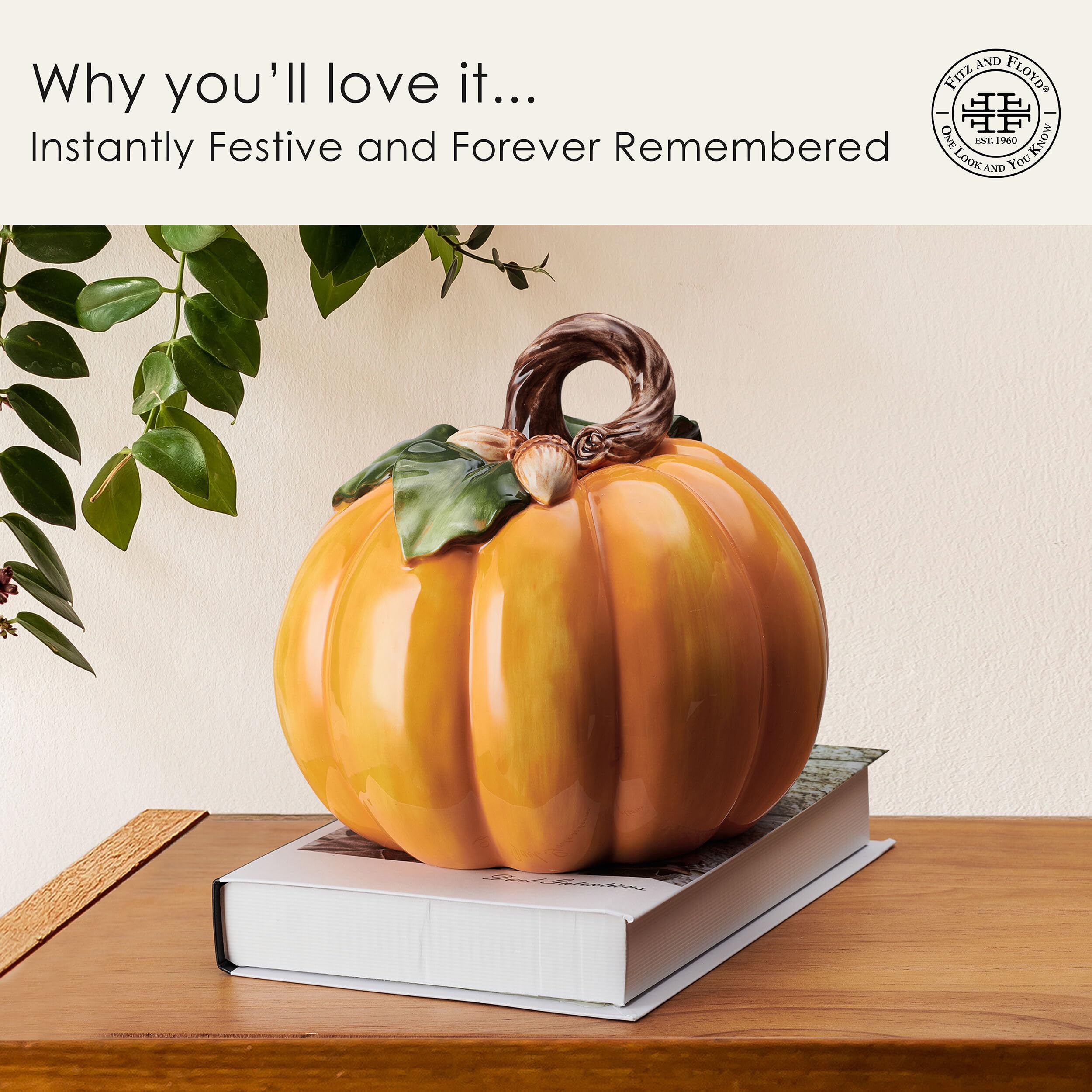 Amazon.com: Fitz and Floyd Harvest Halloween Pumpkin Ceramic